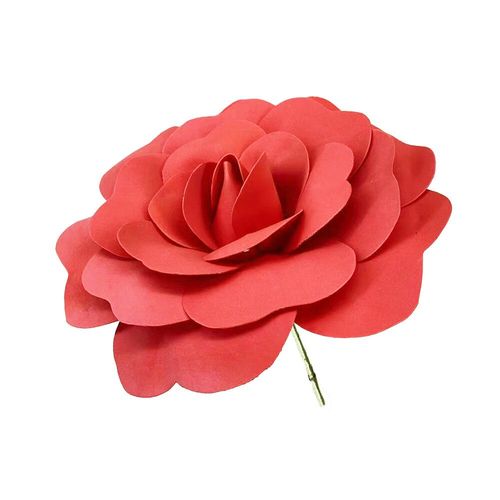 Roses Artificielles en Mousse de 30cm,Accessoires de Décoration de Fond de Mariage,Couronnes de Fleurs pour la Maison - Type Rouge