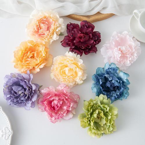 Fleur De Pivoine Artificielle Pour La Décoration De La Maison,Têtes De Fleurs,Arches De Jardin,Boîte Cadeau Bricolage,Patients De Mariage,Fête De Noël,10 Pièces - Type Multi-5 Pieces