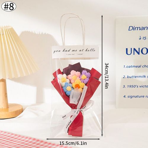 Mini bouquet de fleurs au crochet fait à la main,fleurs artificielles tissées au crochet,bouquets tricotés mignons,cadeau de fête des mères - Type S8