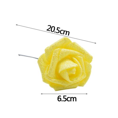 Bouquet de roses artificielles en mousse,10 à 36 pièces,fausses fleurs scintillantes,rouge,or,pour décoration de fête de mariage - Type [D01]-10PCS