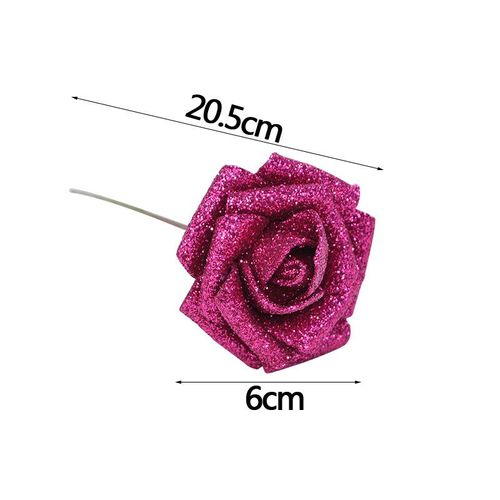 Bouquet de roses artificielles en mousse,10 à 36 pièces,fausses fleurs scintillantes,rouge,or,pour décoration de fête de mariage - Type [D06]-10PCS