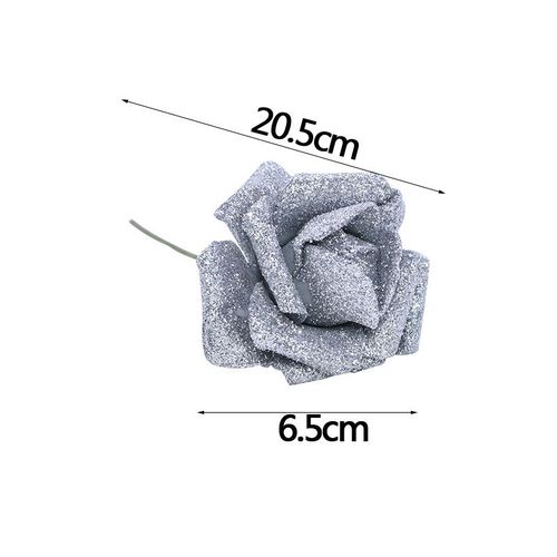 Bouquet de roses artificielles en mousse,10 à 36 pièces,fausses fleurs scintillantes,rouge,or,pour décoration de fête de mariage - Type [D02]-10PCS