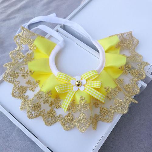 Yellow-Xl -Mode N¿Ud Papillon Collier Pour Animaux De Compagnie Dentelle Bavoirs Mignon Dentelle Collier Pour Animaux De Compagnie B