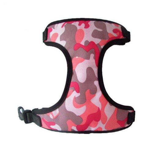 Rose-M -Camouflage Chiens Réglable Respirant Harnais Animaux Chats Poitrine Sangle Maille Gilet Collier Chien Plomb Traction Ceintur