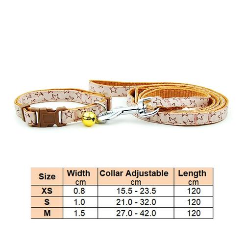 Brown Stars-S -Collier Réglable Pour Chien Et Chat, Laisse Avec Clochette, Pour Chiot, Chihuahua Terrier, Schnauzer, Marche En Plein