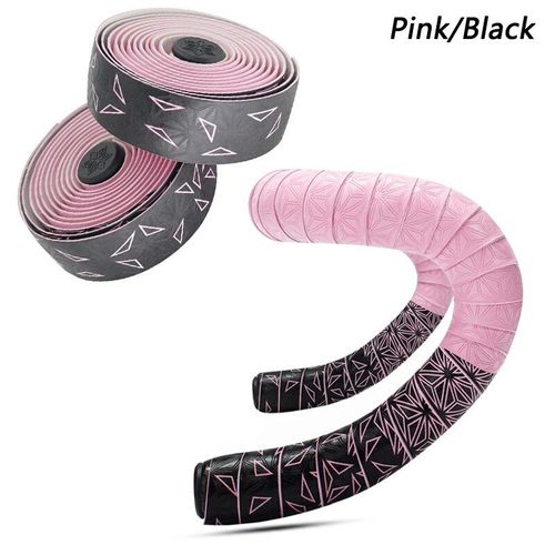 Bande Coordonnante En Pu Pour Guidon De Vélo De Route,Bouchons D'extrémité De Barre,Anti-Vibration,Accessoires De Cyclisme Durables - Type Triangle Pink