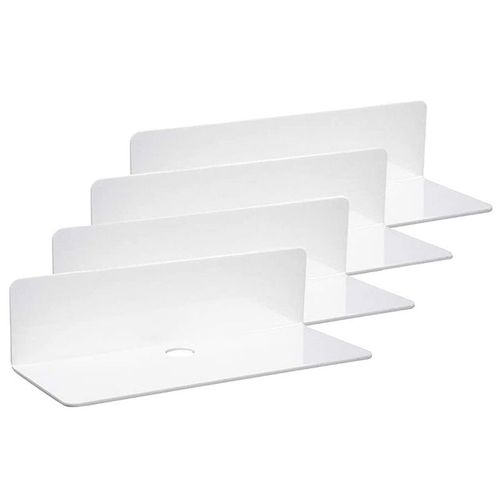Lot de 4 étagères flottantes en acrylique, petite étagère murale pour haut parleurs Bluetooth/caméras de sécurité