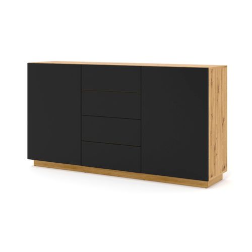 Commode Effet Bois Crème Et Noir