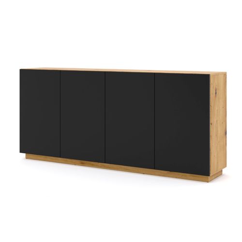 Commode Effet Bois Crème Et Noir