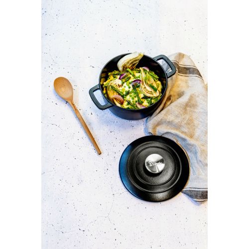 Cocotte En Fonte, Noir, D20xh 10,5 Cm