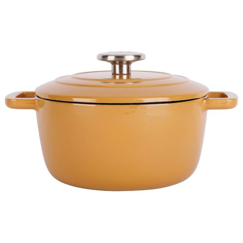 Cocotte En Fonte, Jaune, D20xh 10,5 Cm