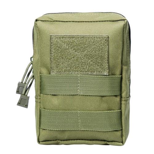 Green Zipper Bag-M -Tactique Pas De Traction Harnais Chien K9 Gilet Réglable Laisse Chien Molle Sac Médical Formation Chasse Animal