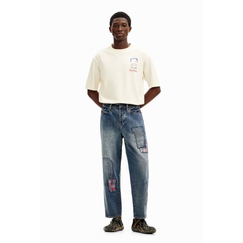 Pantalon En Denim Patchwork