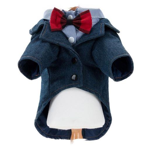 1-Xl -Chat Pour Animaux De Compagnie Gentleman Robe Avec N¿Ud Papillon Petit Chien Vêtements Pull Pour Animaux De Compagnie Bomei Bi