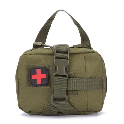 Green Medical Kit-L -Tactique Pas De Traction Harnais Chien K9 Gilet Réglable Laisse Chien Molle Sac Médical Formation Chasse Animal