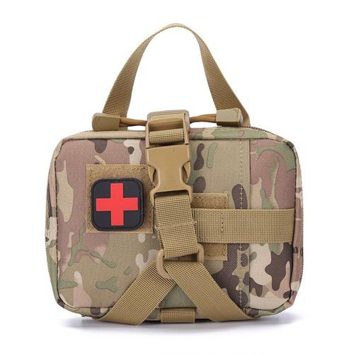 Camo Medical Kit-M -Tactique Pas De Traction Harnais Chien K9 Gilet Réglable Laisse Chien Molle Sac Médical Formation Chasse Animal