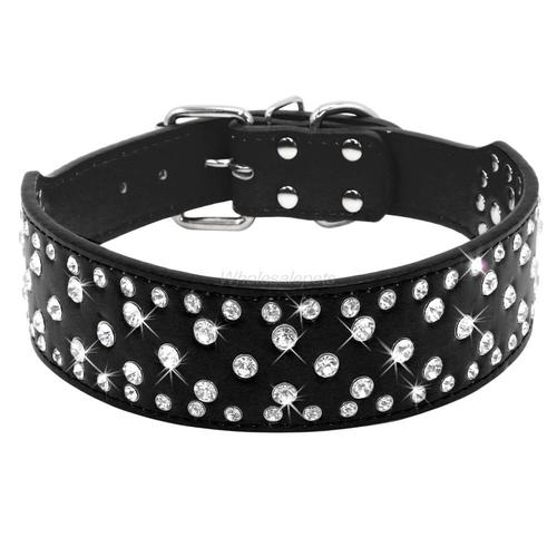 Black-S -Colliers En Cuir Strass Pour Chiens | Colliers Pour Grands Chiens, Diamants En Cristal Scintillant, Colliers D'animaux C