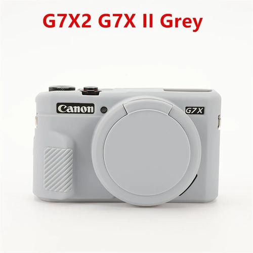 Coque en silicone souple pour appareil photo,étui pour IL PowerShot G7X Mark III II G7X2 G7XII G7bery G7XIII SX730 SX740,couvercle de capuchon d'objectif - Type G7X2 Grey