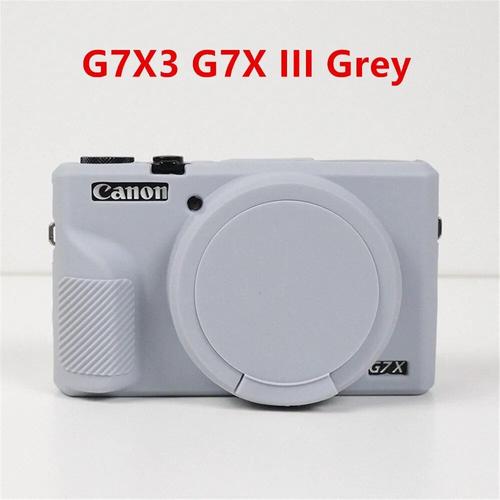 Coque en silicone souple pour appareil photo,étui pour IL PowerShot G7X Mark III II G7X2 G7XII G7bery G7XIII SX730 SX740,couvercle de capuchon d'objectif - Type G7X3 Grey