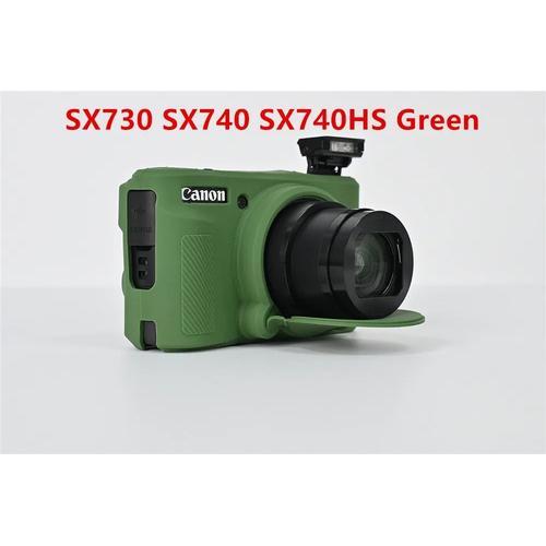 Coque en silicone souple pour appareil photo,étui pour IL PowerShot G7X Mark III II G7X2 G7XII G7bery G7XIII SX730 SX740,couvercle de capuchon d'objectif - Type SX730 740 Green