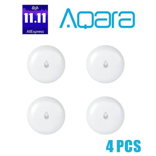 Aqara-Capteur d'immersion d'eau IP67,détecteur de fuite d'eau d'inondation pour la maison,alarme de sécurité à distance,capteur de trempage - Type 4 PCS