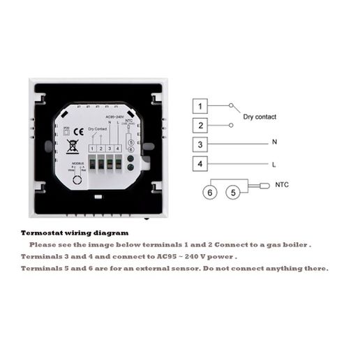 chauffe-eau WiFi intelligent,chauffage électrique de l'eau,chaudière,Thermostat de sol,contrôleur de température Programmable tactile - Type 5A Boiler Heating-220V