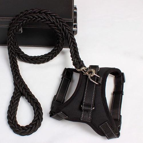 Black Set-Xl -Mode K9 Collier De Harnais Pour Animaux De Compagnie Réglable Chien Harnessee Et Laisse Ensemble Formation En Plein Ai