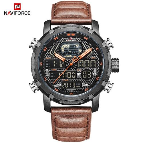 Naviforce-Montre De Luxe Pour Homme,Chronographe Numérique,Analogique,Dehors,Militaire,Étanche,Cuir Group,Horloge - Type Bolbn