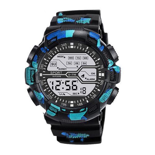 Yikaze-Montre Numérique Noire Pour Homme,Montres De Dehors,Étanche,Chronographe D'extérieur,Horloge À Main G,Inperformance,Choc,Montre-Bracelet Pour Étudiant - Type 2-Camouflage Blue