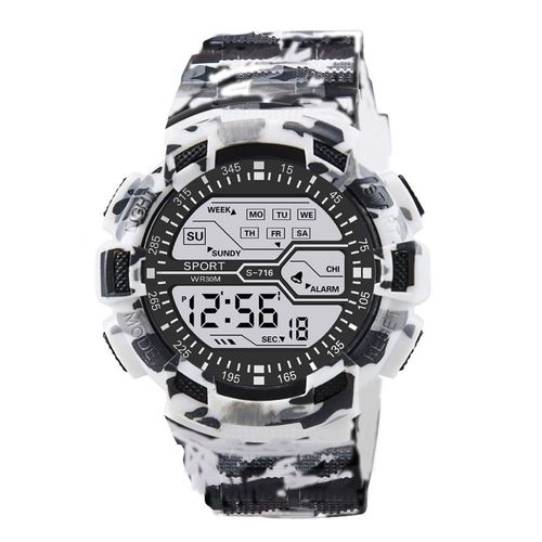 Yikaze-Montre Numérique Noire Pour Homme,Montres De Dehors,Étanche,Chronographe D'extérieur,Horloge À Main G,Inperformance,Choc,Montre-Bracelet Pour Étudiant - Type 2-Camouflage White