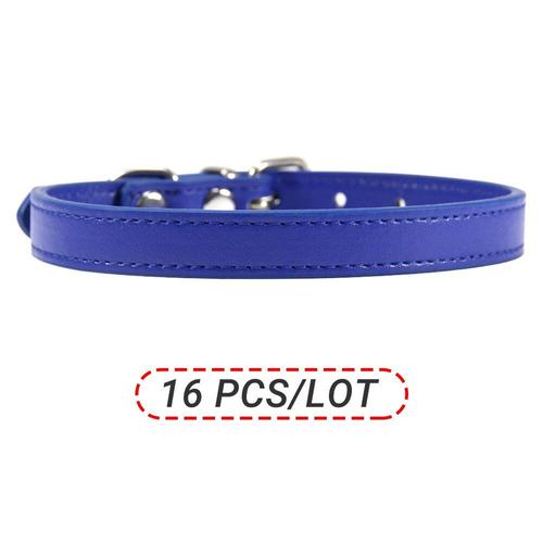 Navy Blue Dog Collar-Xs -Collier En Cuir Pu Pour Chien Et Chat, Disponible En 16 Couleurs, Tailles Xs/S/M/L/Xl, Vente En Gros