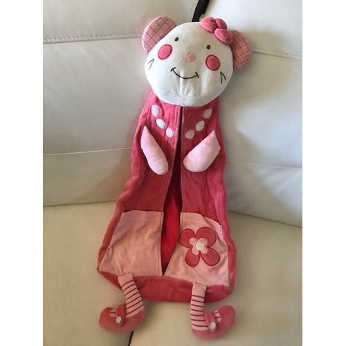 Range Pyjama Doudou Souris Souriante Rose Pitchoun 60 Cm