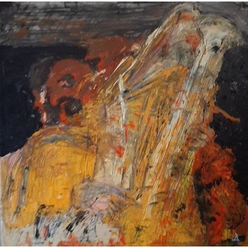 Toile Peinture Tableau Musiciens Jazz Musique 80x80cm - Sonny Rollins Par Arena