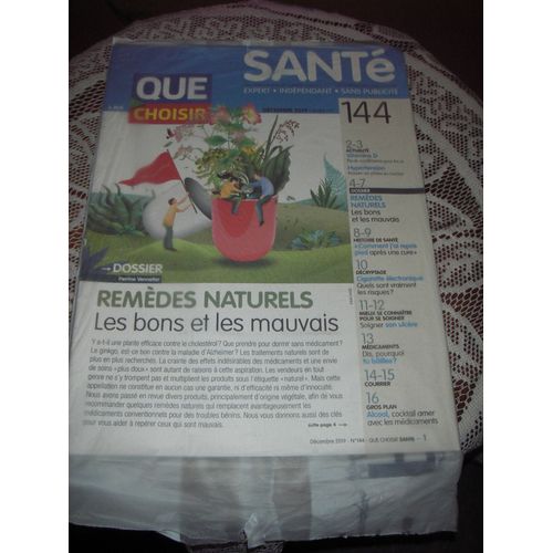 Que Choisir Santé N° 144. Décembre 2019. Remèdes Naturels: Les Bons Et Les Mauvais. Actualité: Vitam