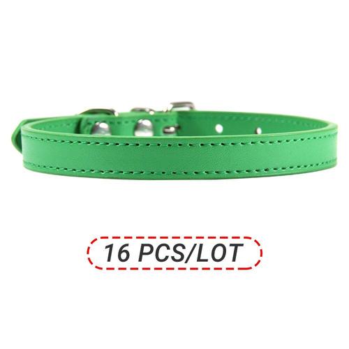 Green Dog Cat Collar-S -Collier En Cuir Pu Pour Chien Et Chat, Disponible En 16 Couleurs, Tailles Xs/S/M/L/Xl, Vente En Gros