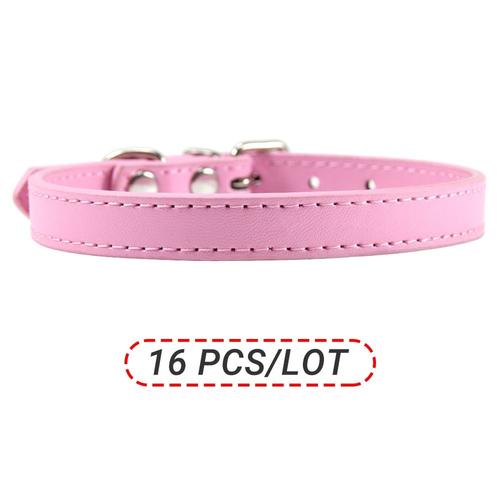 Pink Dog Cat Collar-S -Collier En Cuir Pu Pour Chien Et Chat, Disponible En 16 Couleurs, Tailles Xs/S/M/L/Xl, Vente En Gros