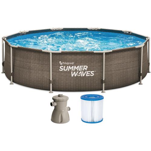 Piscine tubulaire Active Rotin double foncé 305 x 76 cm avec pompe à filtre