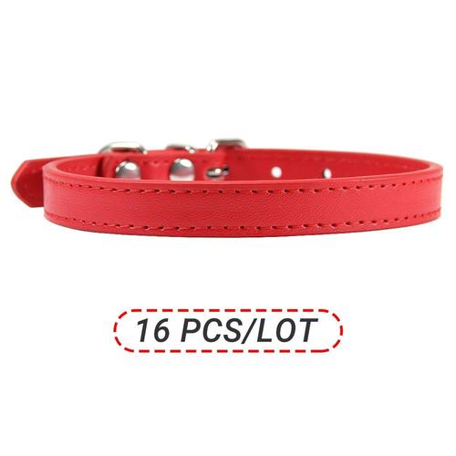 Red Dog Cat Collar-M -Collier En Cuir Pu Pour Chien Et Chat, Disponible En 16 Couleurs, Tailles Xs/S/M/L/Xl, Vente En Gros