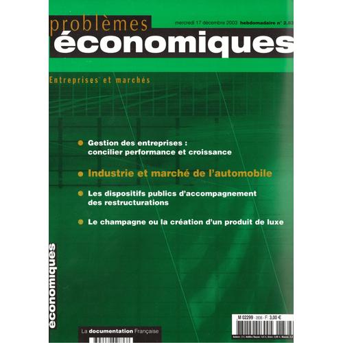 Problèmes Économiques N° 2836, 17 Décembre 2003 - Industrie Et Marché De L' Automobile