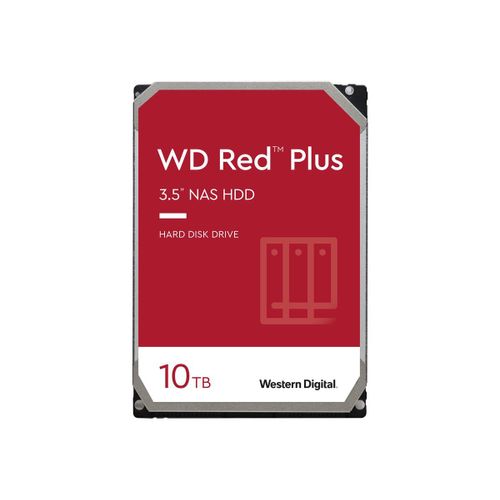 WD Red Plus WDBC9V0100HH1-WRSN - Disque dur - 10 To - interne - 3.5" - SATA 6Gb/s - 7200 tours/min - mémoire tampon : 256 Mo