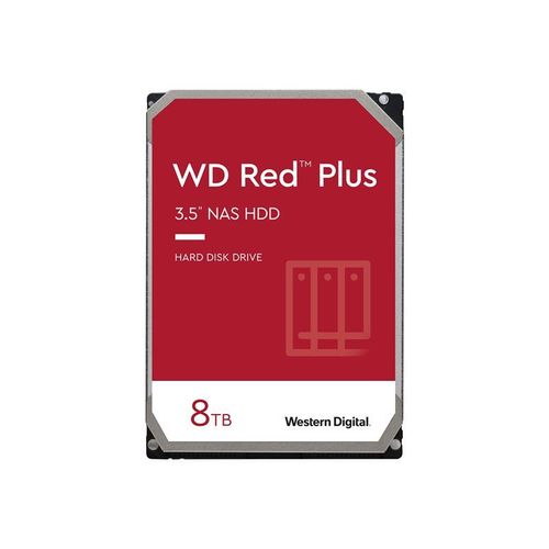 WD Red Plus WDBC9V0080HH1-WRSN - Disque dur - 8 To - interne - 3.5" - SATA 6Gb/s - 5640 tours/min - mémoire tampon : 128 Mo