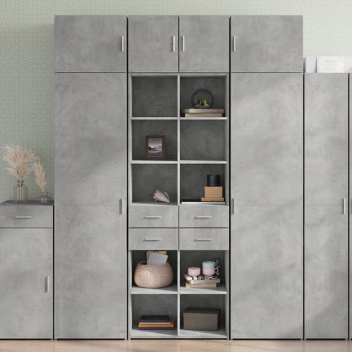 Vidaxl Buffet Haut Gris Béton 70x42,5x185 Cm Bois D'ingénierie