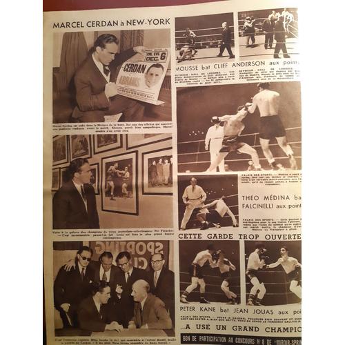 Miroir Sprint N°27 Nouvelle Série 26 Novembre 1946 Couverture Marcel Cerdan À New-York