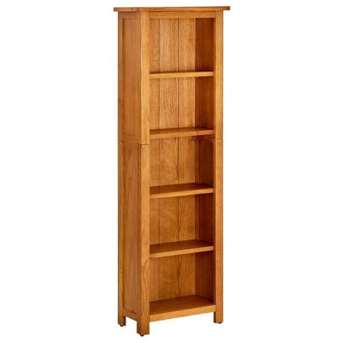 Vidaxl Bibliothèque À 5 Étagères 45x22x140 Cm Bois De Chêne Massif