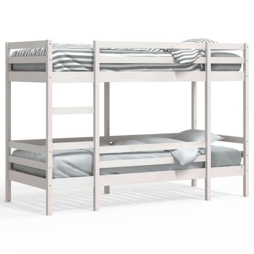 Vidaxl Lit Superposé Blanc 90x200 Cm Bois De Pin Massif