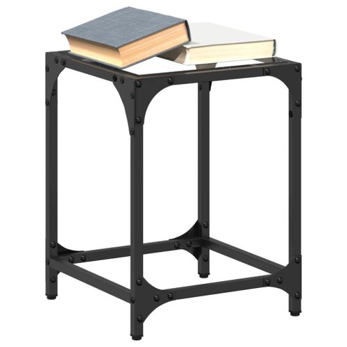 Vidaxl Table Basse Avec Dessus En Verre Transparent 30x30x40 Cm Acier
