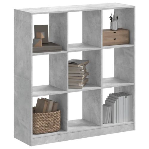 Vidaxl Bibliothèque Gris Béton 102x32x108 Cm Bois D'ingénierie