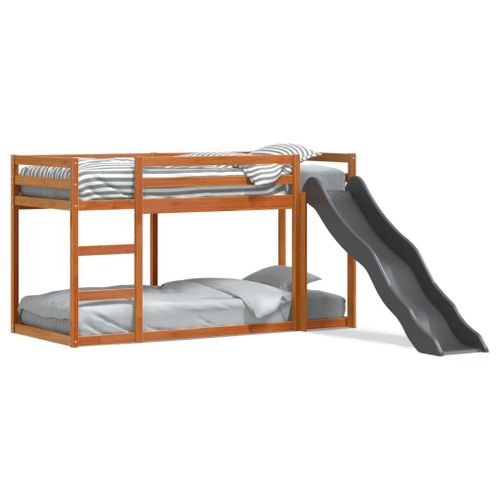 Vidaxl Lit Superposé Avec Toboggan/Échelle 90x200 Cm Bois Pin Massif