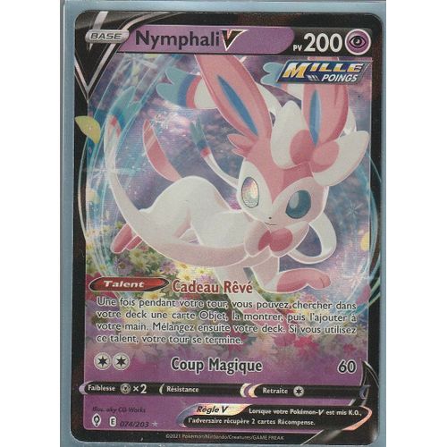 Carte Pokemon - Nymphali V - 074/203 - Ultra-Rare - Épée Et Bouclier 7 - Evolution Céleste - Eb7 - Vf