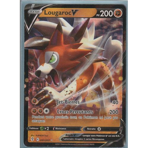 Carte Pokemon - Lougaroc V - 091/203 - Ultra-Rare - Épée Et Bouclier 7 - Evolution Céleste - Eb7 - Vf